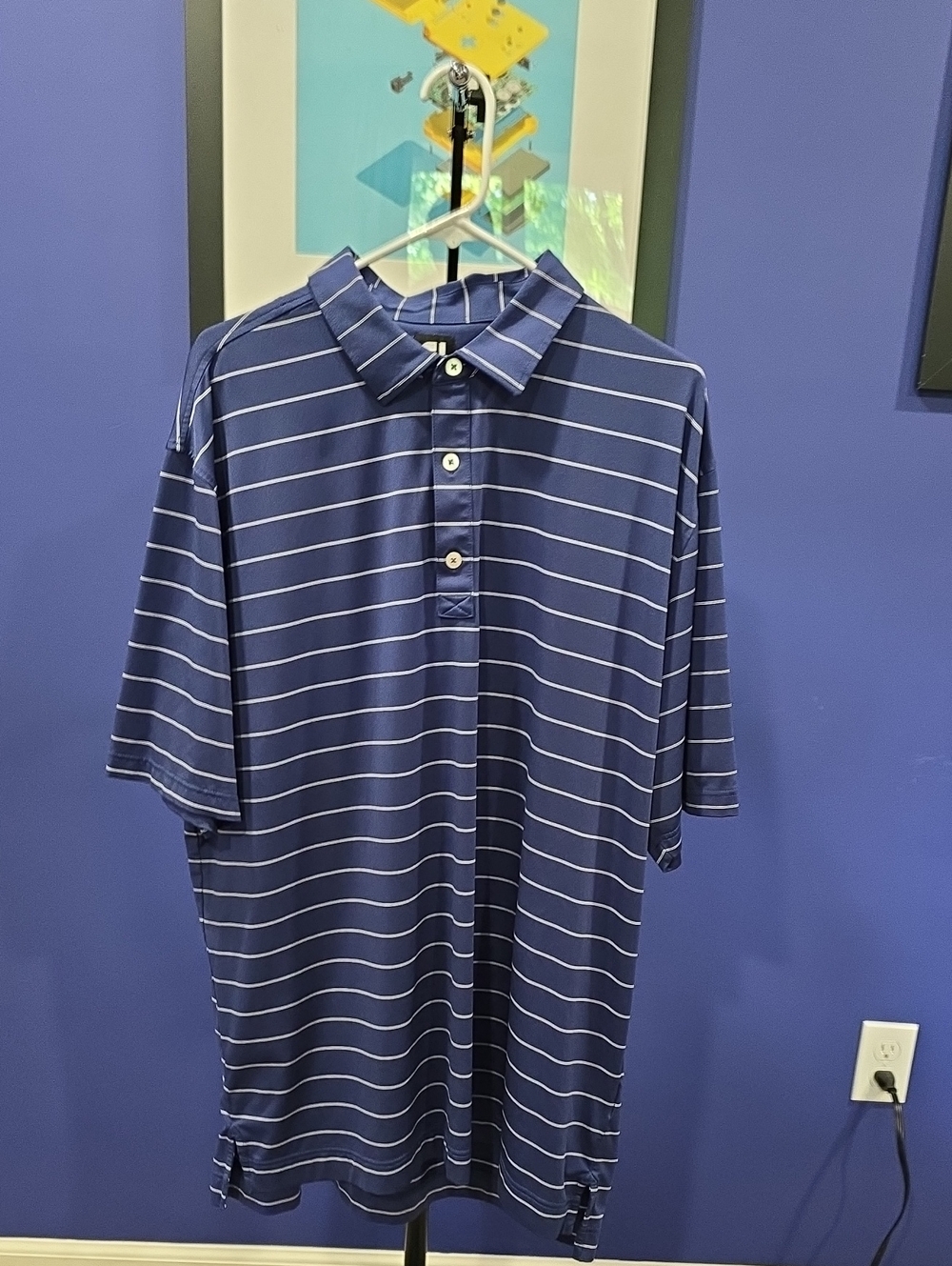 FootJoy Navy Striped Golf Polo
